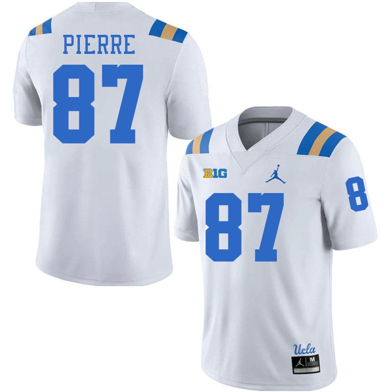 Men #87 Bryce Pierre UCLA Bruins College Football Jerseys Stitched-White